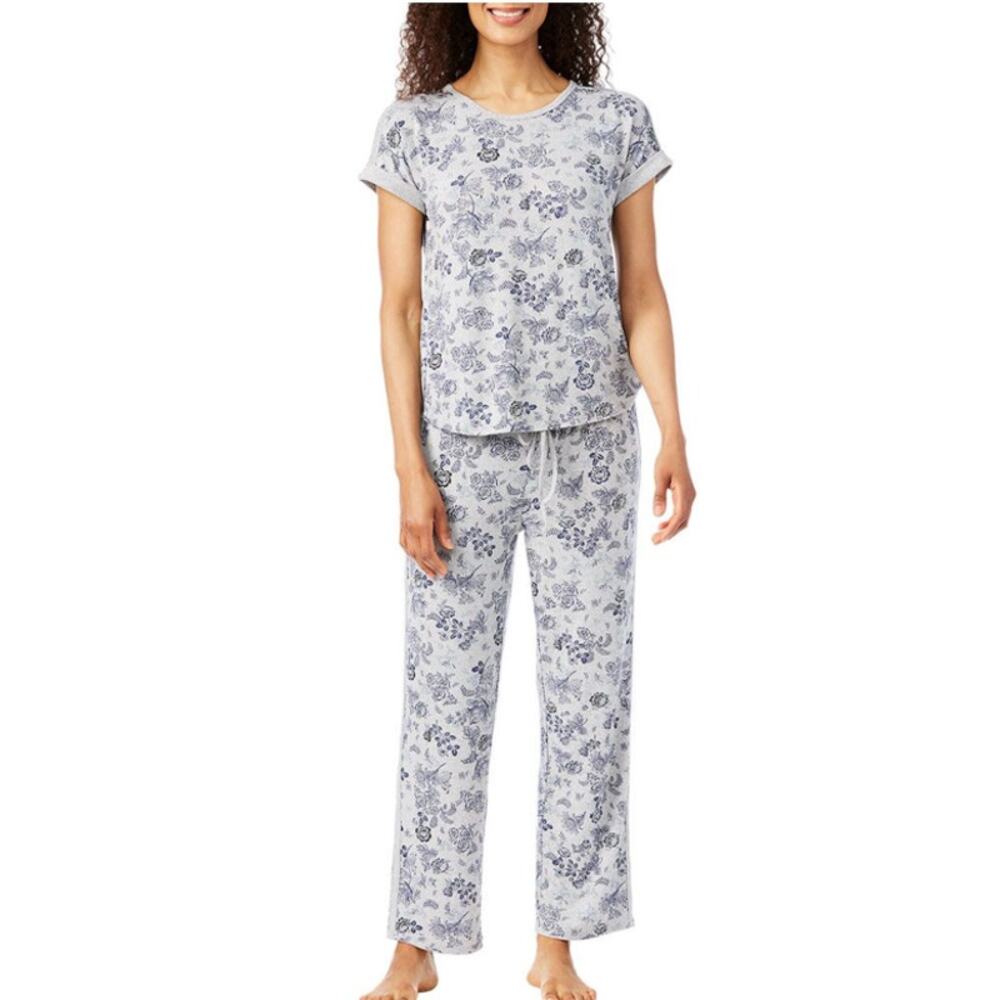 Lucky Brand Women's Sz Large Printed Pajama Set Gray